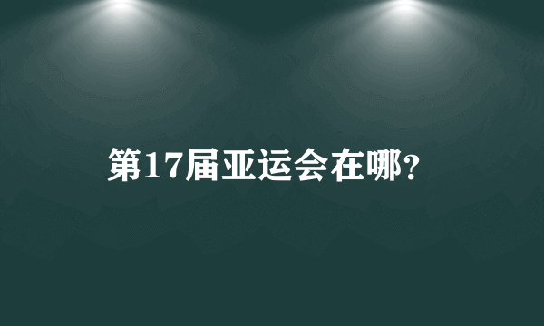 第17届亚运会在哪？