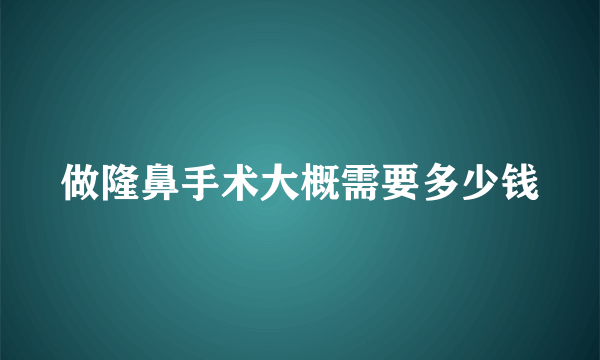 做隆鼻手术大概需要多少钱