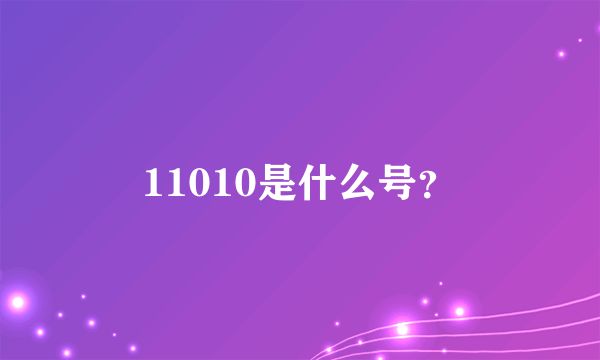 11010是什么号？