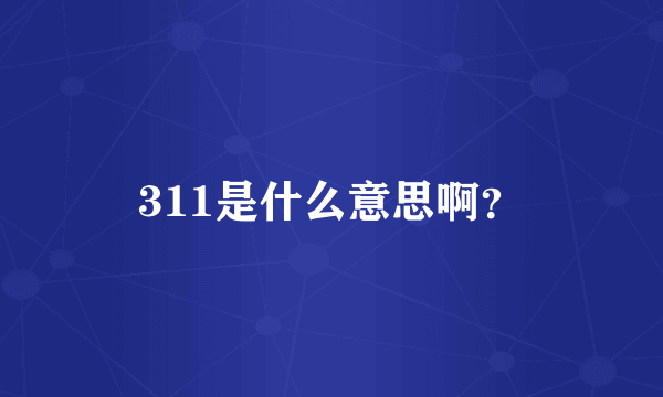 311是什么意思啊？