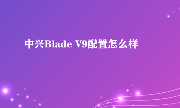 中兴Blade V9配置怎么样