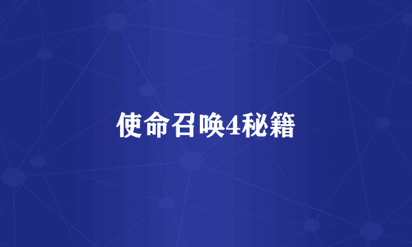 使命召唤4秘籍