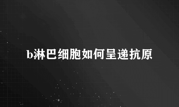 b淋巴细胞如何呈递抗原