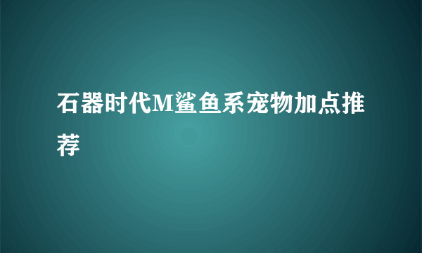 石器时代M鲨鱼系宠物加点推荐