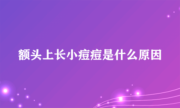 额头上长小痘痘是什么原因