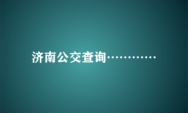 济南公交查询…………