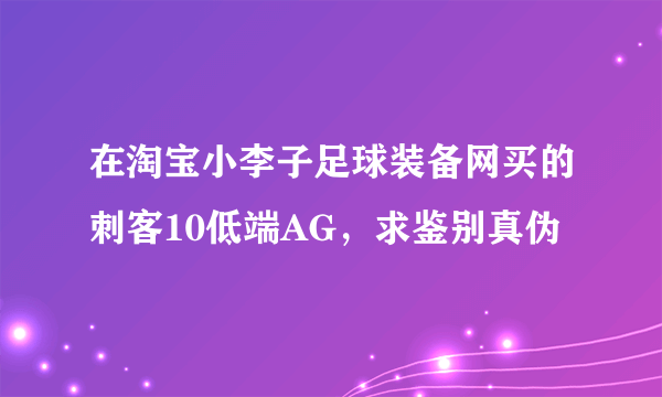 在淘宝小李子足球装备网买的刺客10低端AG，求鉴别真伪