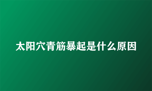 太阳穴青筋暴起是什么原因