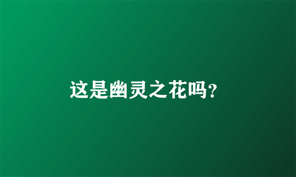 这是幽灵之花吗？