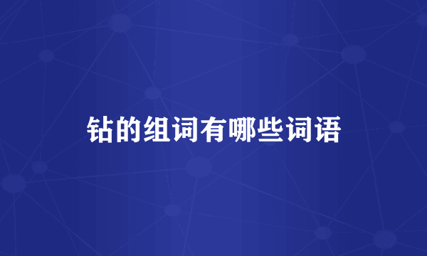 钻的组词有哪些词语