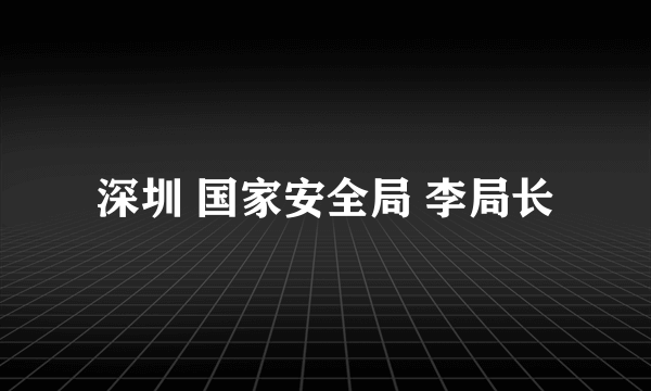 深圳 国家安全局 李局长