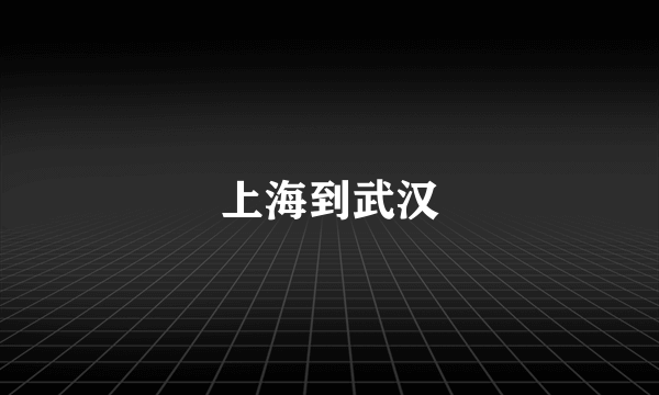 上海到武汉