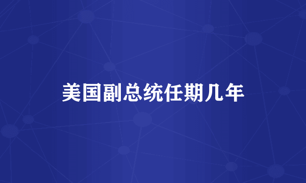 美国副总统任期几年