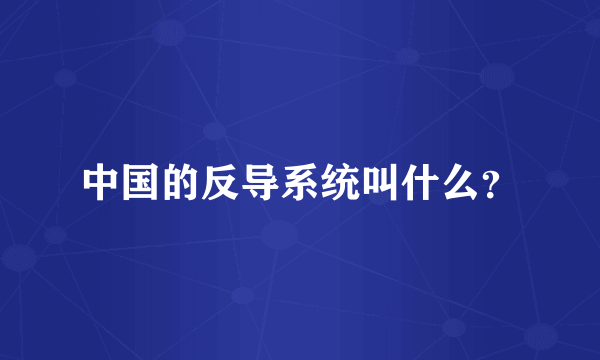 中国的反导系统叫什么？
