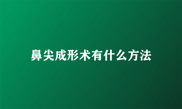 鼻尖成形术有什么方法