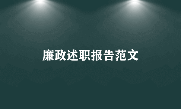 廉政述职报告范文
