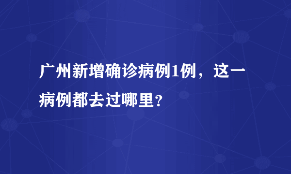 广州新增确诊病例1例，这一病例都去过哪里？