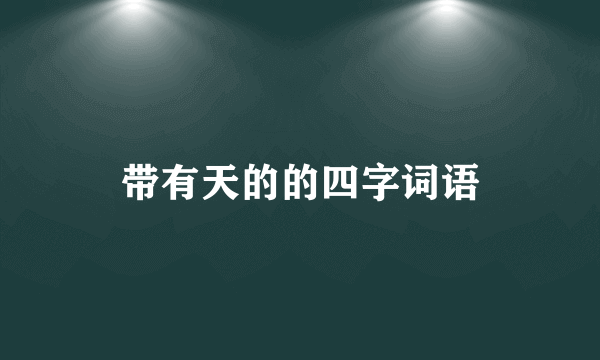带有天的的四字词语