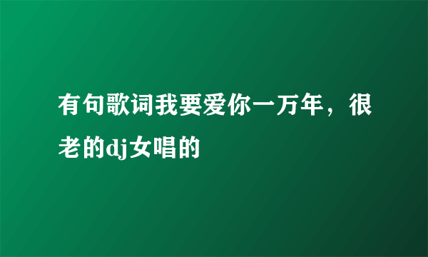 有句歌词我要爱你一万年，很老的dj女唱的