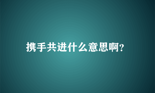 携手共进什么意思啊？
