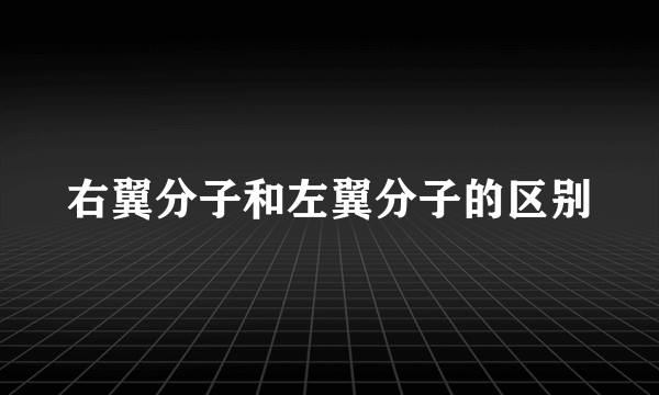 右翼分子和左翼分子的区别