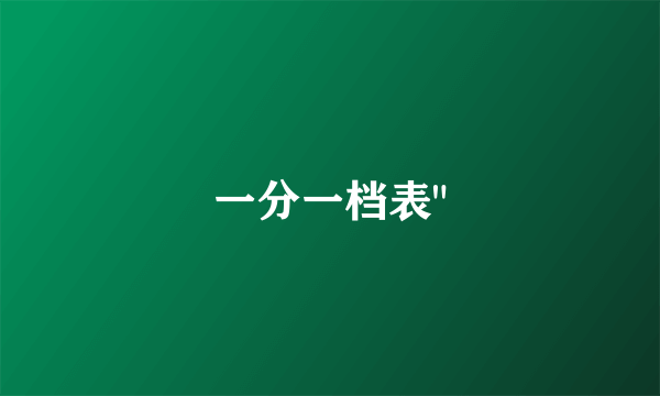 一分一档表