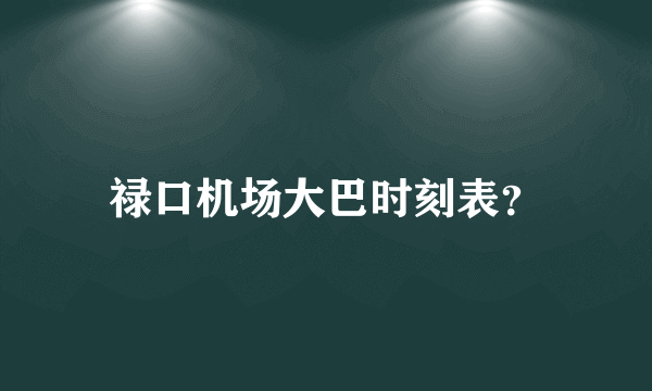 禄口机场大巴时刻表？
