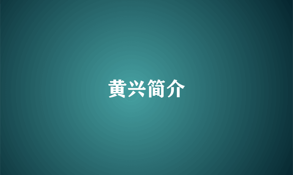 黄兴简介
