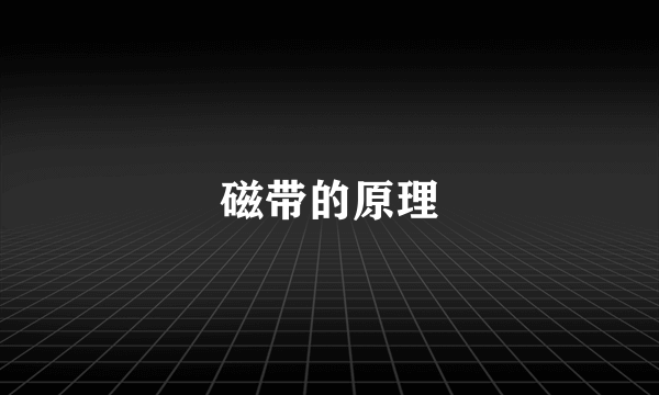 磁带的原理