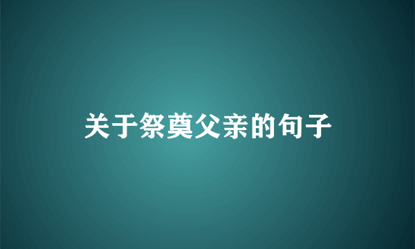 关于祭奠父亲的句子