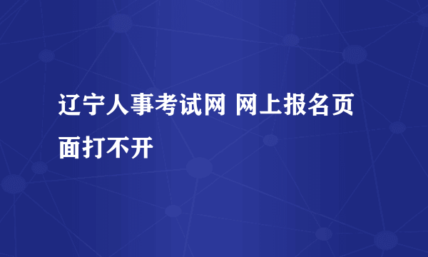 辽宁人事考试网 网上报名页面打不开