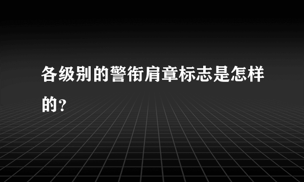 各级别的警衔肩章标志是怎样的？