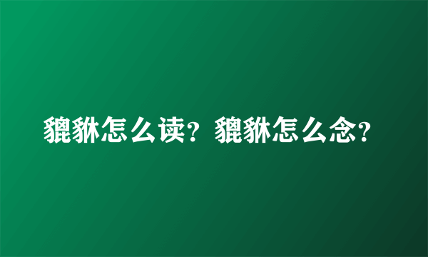 貔貅怎么读？貔貅怎么念？