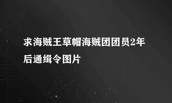 求海贼王草帽海贼团团员2年后通缉令图片