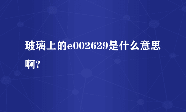 玻璃上的e002629是什么意思啊?