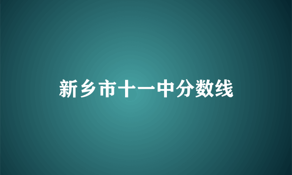 新乡市十一中分数线