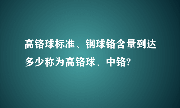 高铬球标准、钢球铬含量到达多少称为高铬球、中铬?