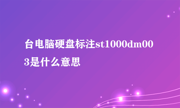 台电脑硬盘标注st1000dm003是什么意思