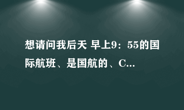 想请问我后天 早上9：55的国际航班、是国航的、CA929 上海浦东国际机场...