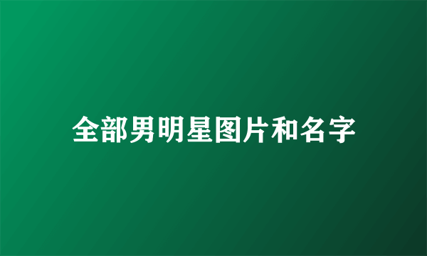 全部男明星图片和名字