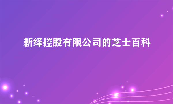 新绎控股有限公司的芝士百科