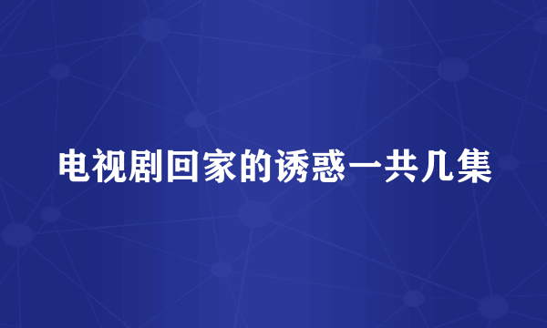 电视剧回家的诱惑一共几集