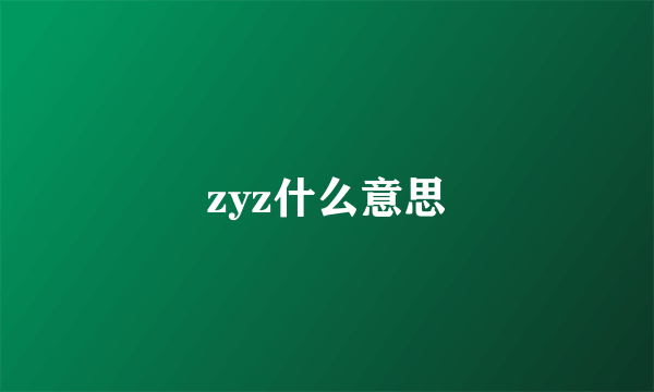 zyz什么意思