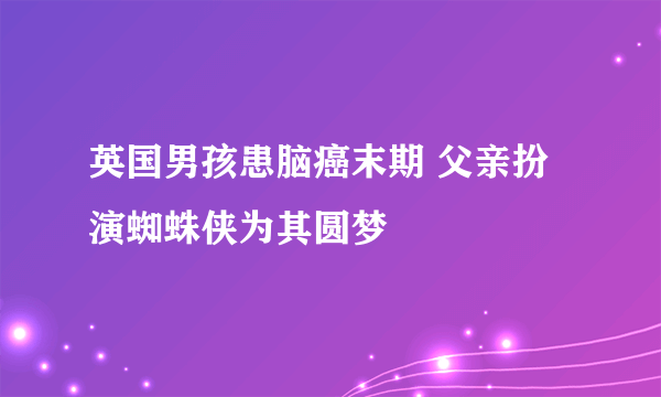 英国男孩患脑癌末期 父亲扮演蜘蛛侠为其圆梦
