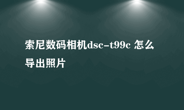 索尼数码相机dsc-t99c 怎么导出照片