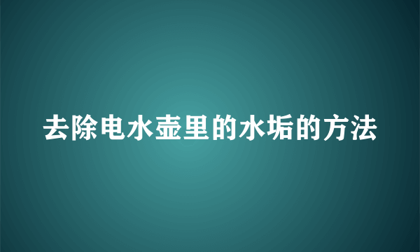 去除电水壶里的水垢的方法