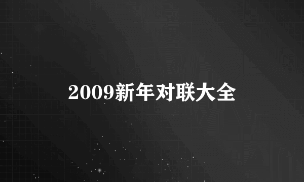 2009新年对联大全