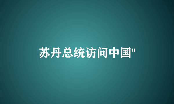 苏丹总统访问中国