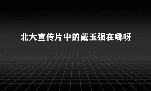 北大宣传片中的戴玉强在哪呀