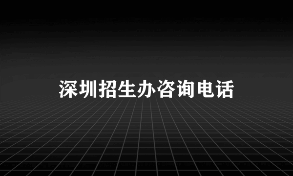 深圳招生办咨询电话